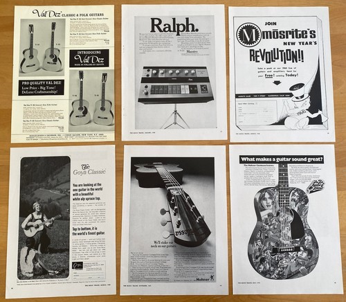 Lot vintage guitar ads - lot,